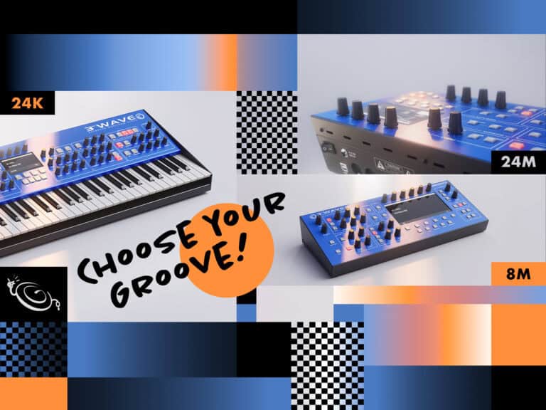 Groove Synthesis 3rd Wave family with 24K keyboard, 24M desktop, and 8M module