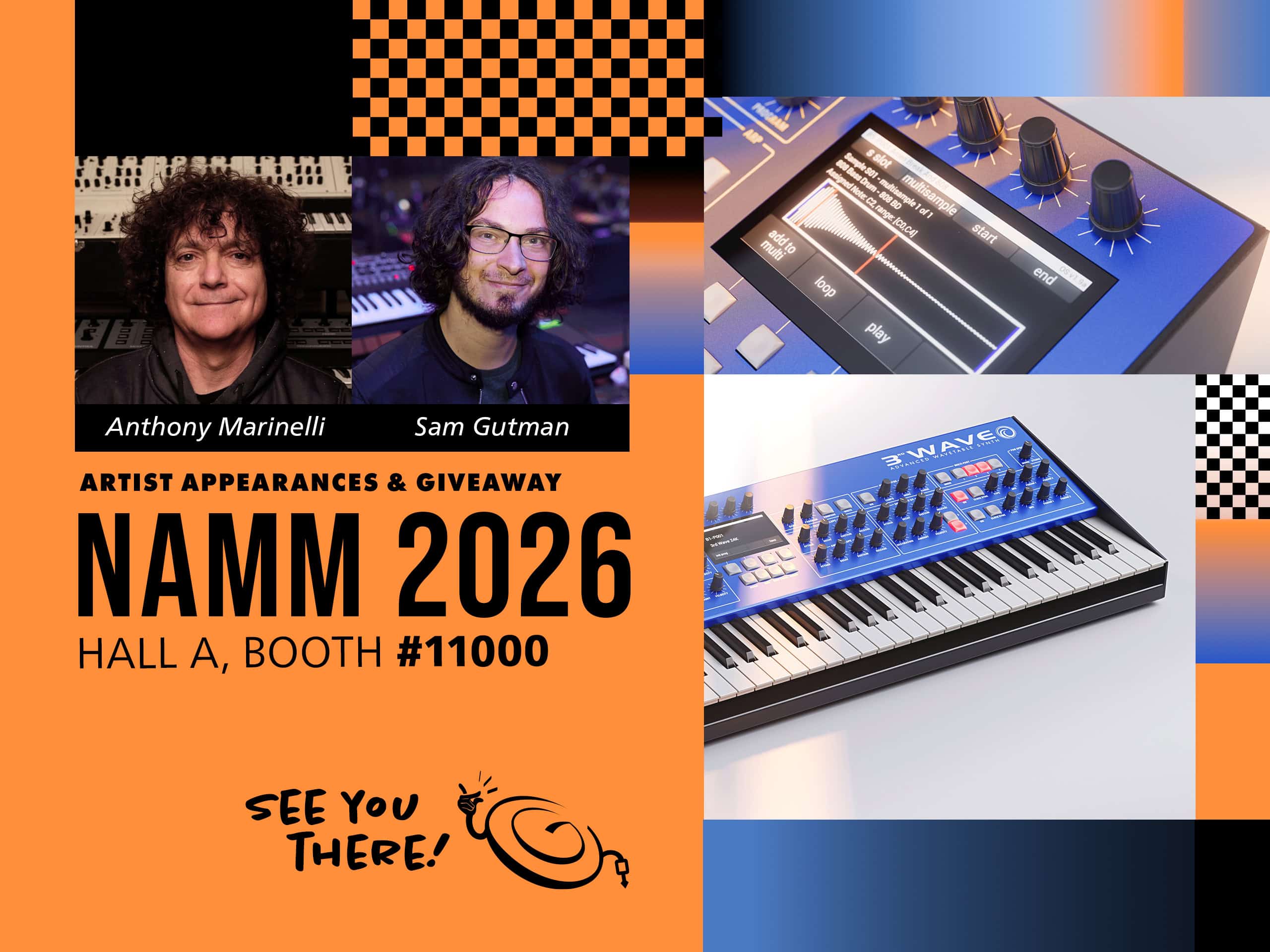 NAMM 2026 artist appearance and giveaway with Anthony Marinelli and Sam Gutman