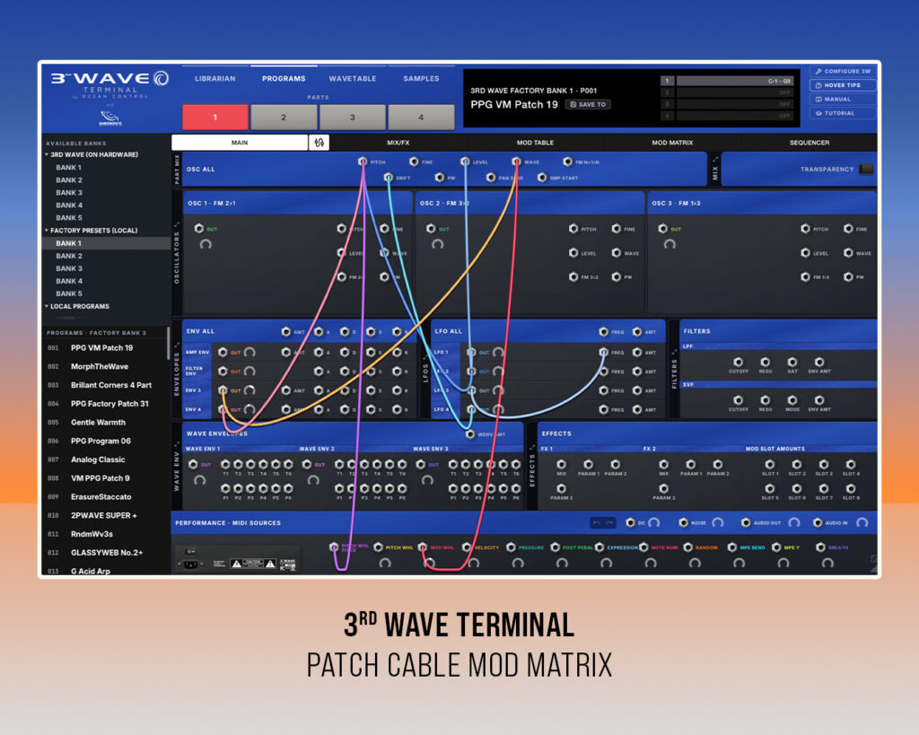 3rdWaveTerminal Patch Cable Mod Matrix
